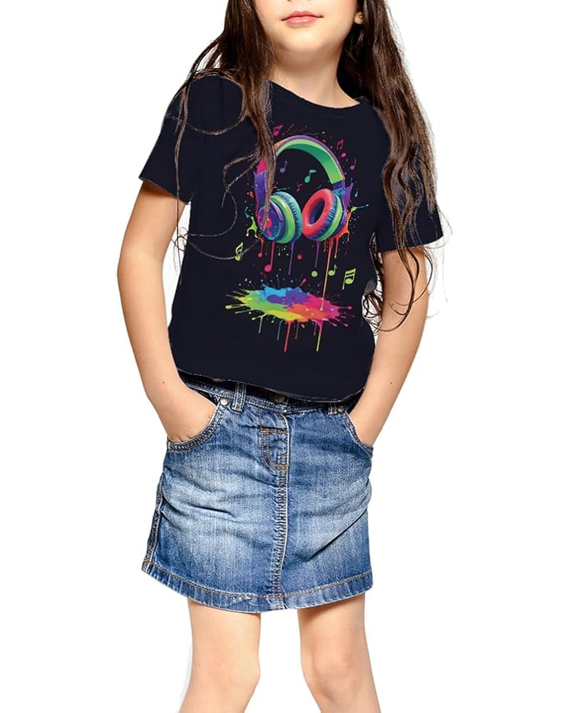 Ainuno Graphic Tees for Boys Girls Kids 7-14Y, Summer Short Sleeve T Shirt Cool 3D Print